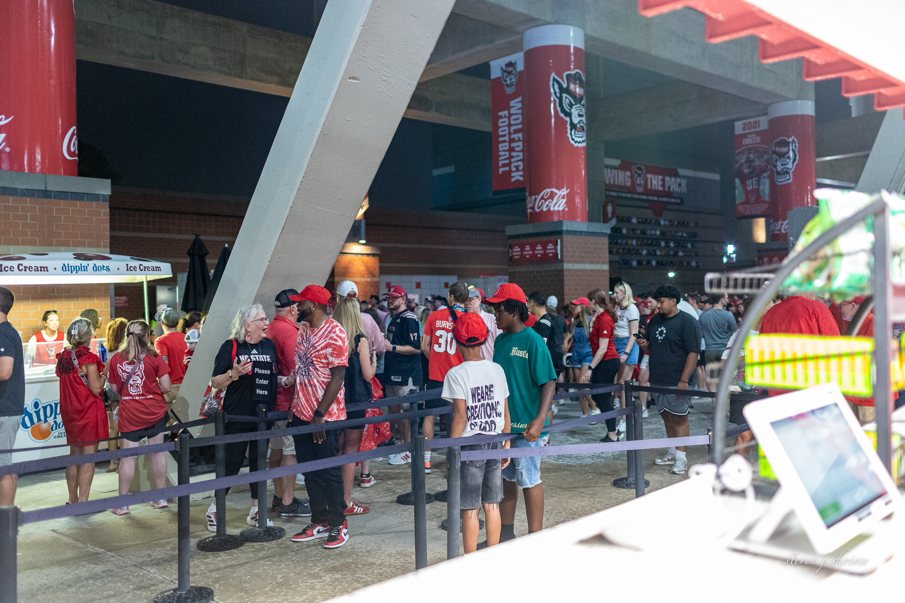 fans gathering